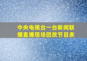 中央电视台一台新闻联播直播现场回放节目表