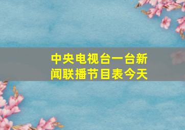 中央电视台一台新闻联播节目表今天