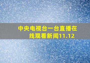 中央电视台一台直播在线观看新闻11.12