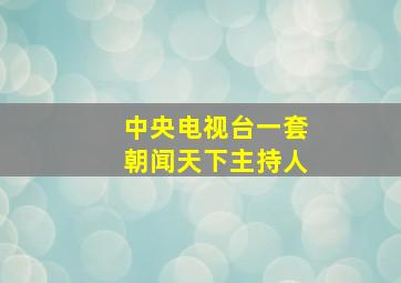 中央电视台一套朝闻天下主持人