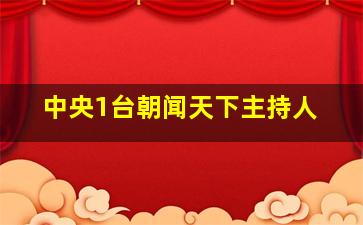 中央1台朝闻天下主持人