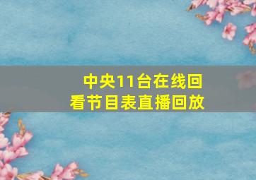 中央11台在线回看节目表直播回放