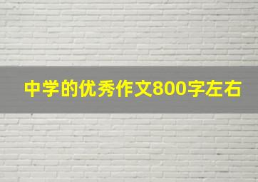 中学的优秀作文800字左右