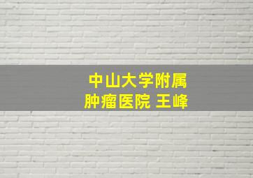 中山大学附属肿瘤医院 王峰