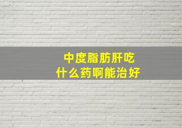 中度脂肪肝吃什么药啊能治好