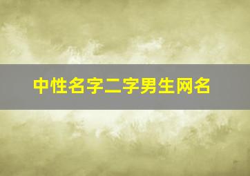 中性名字二字男生网名