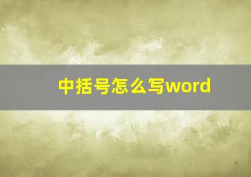 中括号怎么写word