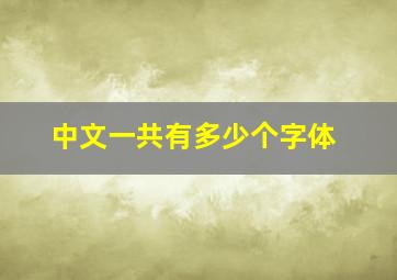 中文一共有多少个字体