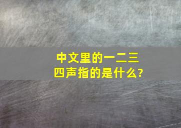 中文里的一二三四声指的是什么?