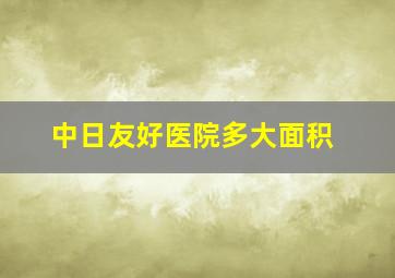 中日友好医院多大面积