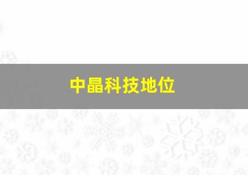 中晶科技地位