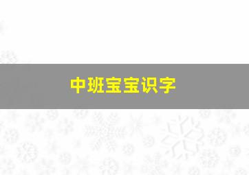 中班宝宝识字