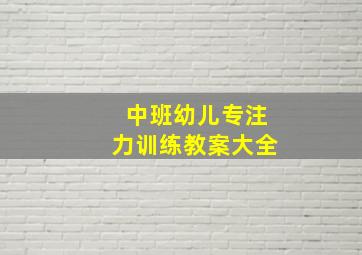 中班幼儿专注力训练教案大全