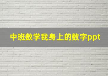 中班数学我身上的数字ppt