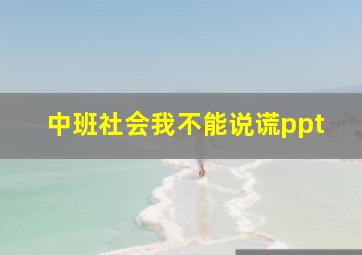 中班社会我不能说谎ppt