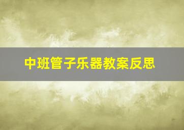 中班管子乐器教案反思