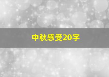 中秋感受20字