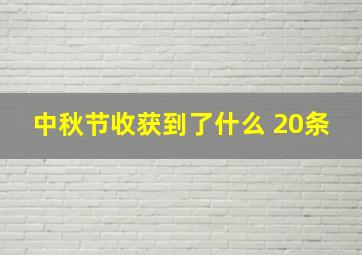 中秋节收获到了什么 20条