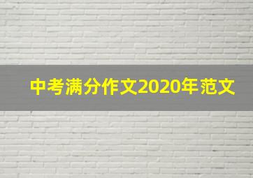 中考满分作文2020年范文