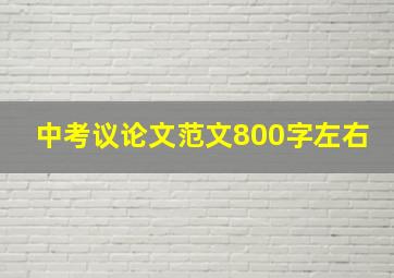 中考议论文范文800字左右