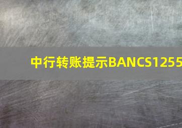 中行转账提示BANCS1255