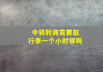 中转时间需要取行李一个小时够吗