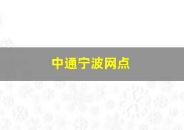 中通宁波网点