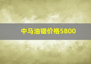 中马油锯价格5800