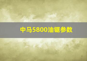 中马5800油锯参数