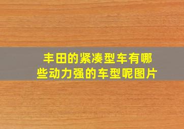 丰田的紧凑型车有哪些动力强的车型呢图片