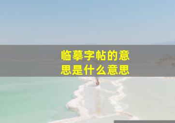 临摹字帖的意思是什么意思