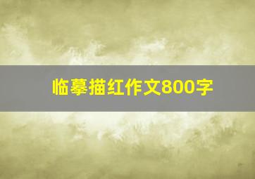 临摹描红作文800字