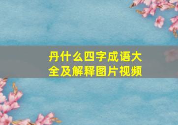 丹什么四字成语大全及解释图片视频