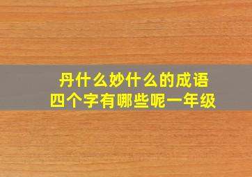 丹什么妙什么的成语四个字有哪些呢一年级