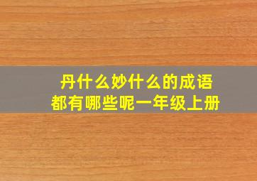 丹什么妙什么的成语都有哪些呢一年级上册