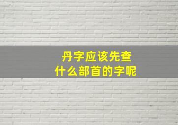 丹字应该先查什么部首的字呢