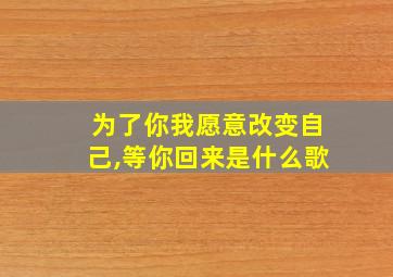 为了你我愿意改变自己,等你回来是什么歌