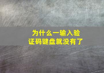 为什么一输入验证码键盘就没有了