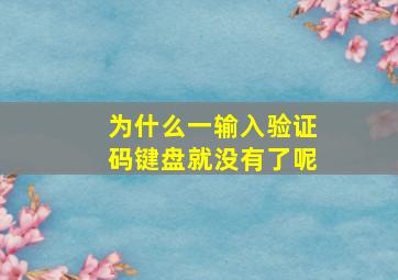 为什么一输入验证码键盘就没有了呢