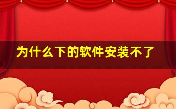 为什么下的软件安装不了