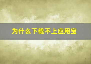 为什么下载不上应用宝