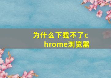 为什么下载不了chrome浏览器