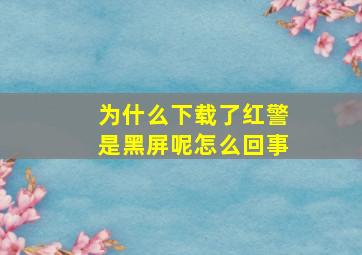 为什么下载了红警是黑屏呢怎么回事