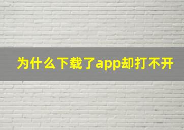 为什么下载了app却打不开