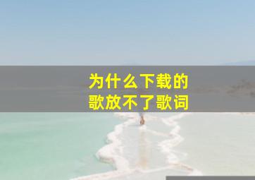 为什么下载的歌放不了歌词