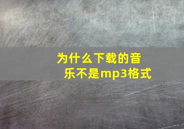 为什么下载的音乐不是mp3格式