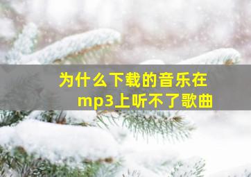 为什么下载的音乐在mp3上听不了歌曲