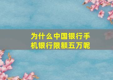 为什么中国银行手机银行限额五万呢