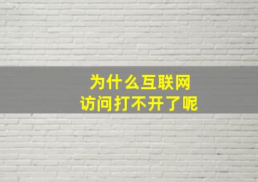 为什么互联网访问打不开了呢