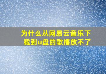 为什么从网易云音乐下载到u盘的歌播放不了